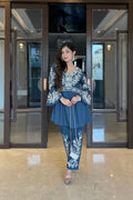 Meher Teal Breeze Peplum Co-ord Set