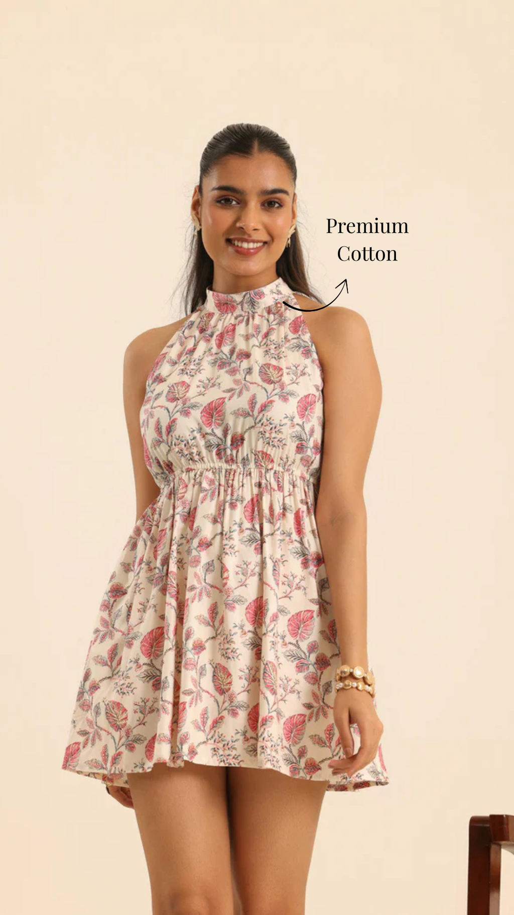 Rangrez Rose Latte Flirt Dress