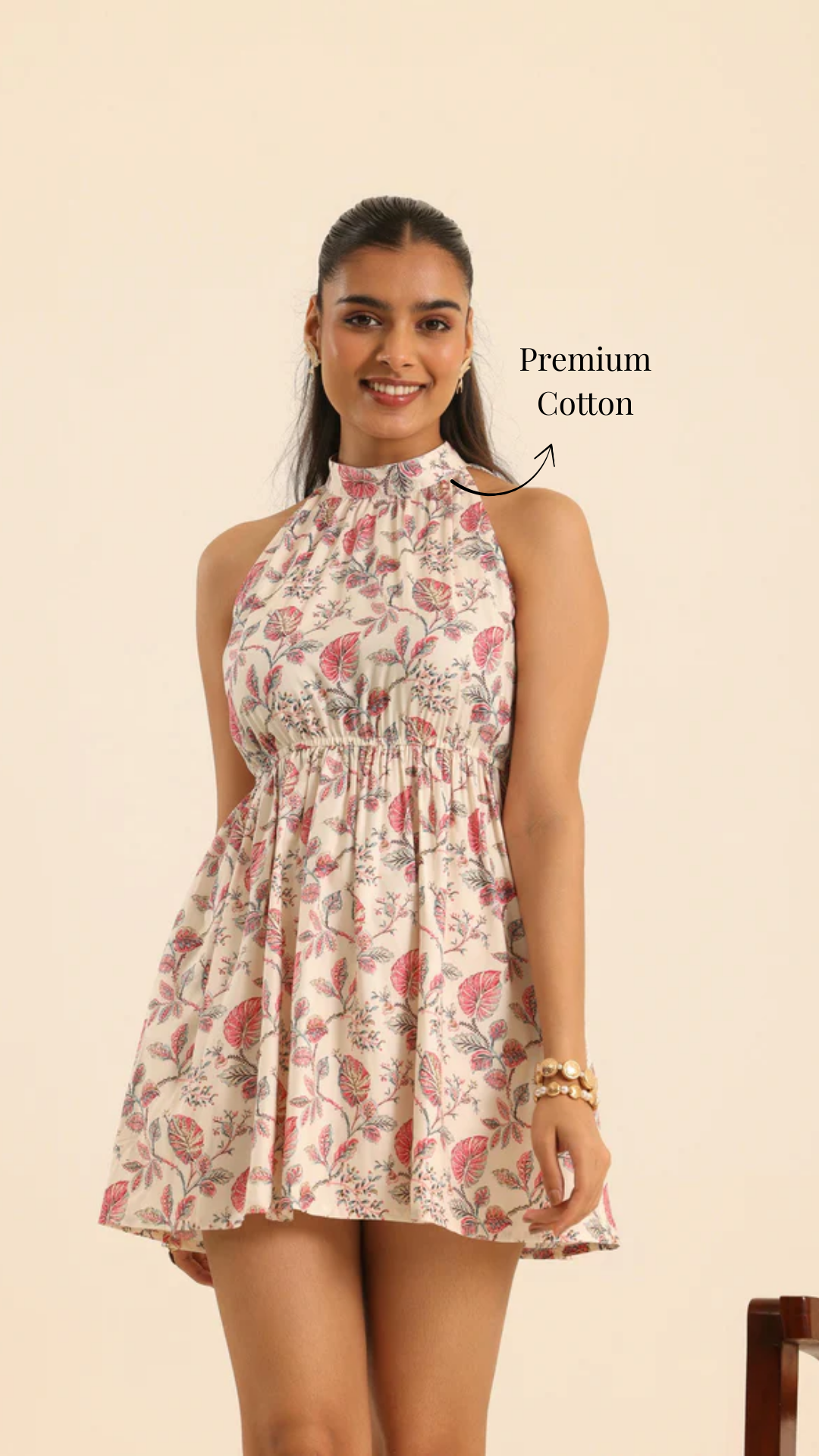 Rangrez Rose Latte Flirt Dress