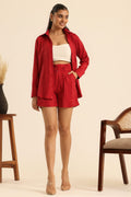 Rangrez Cherry Pop Shirt And Shorts Set
