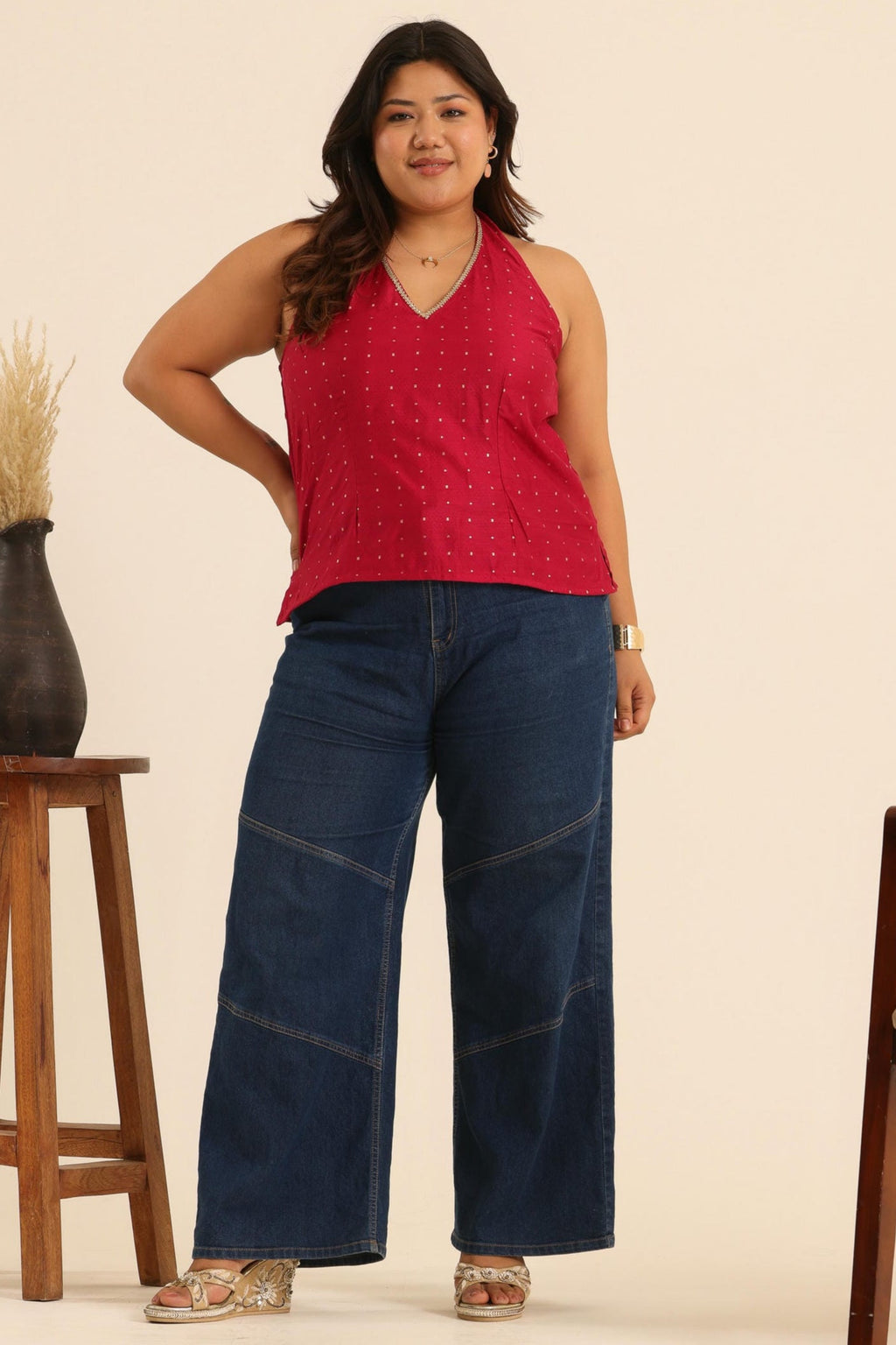 Rangrez Hot Pink Halter Neck Top