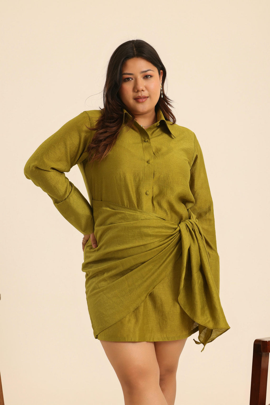 Rangrez Olive Touch Wrap Dress