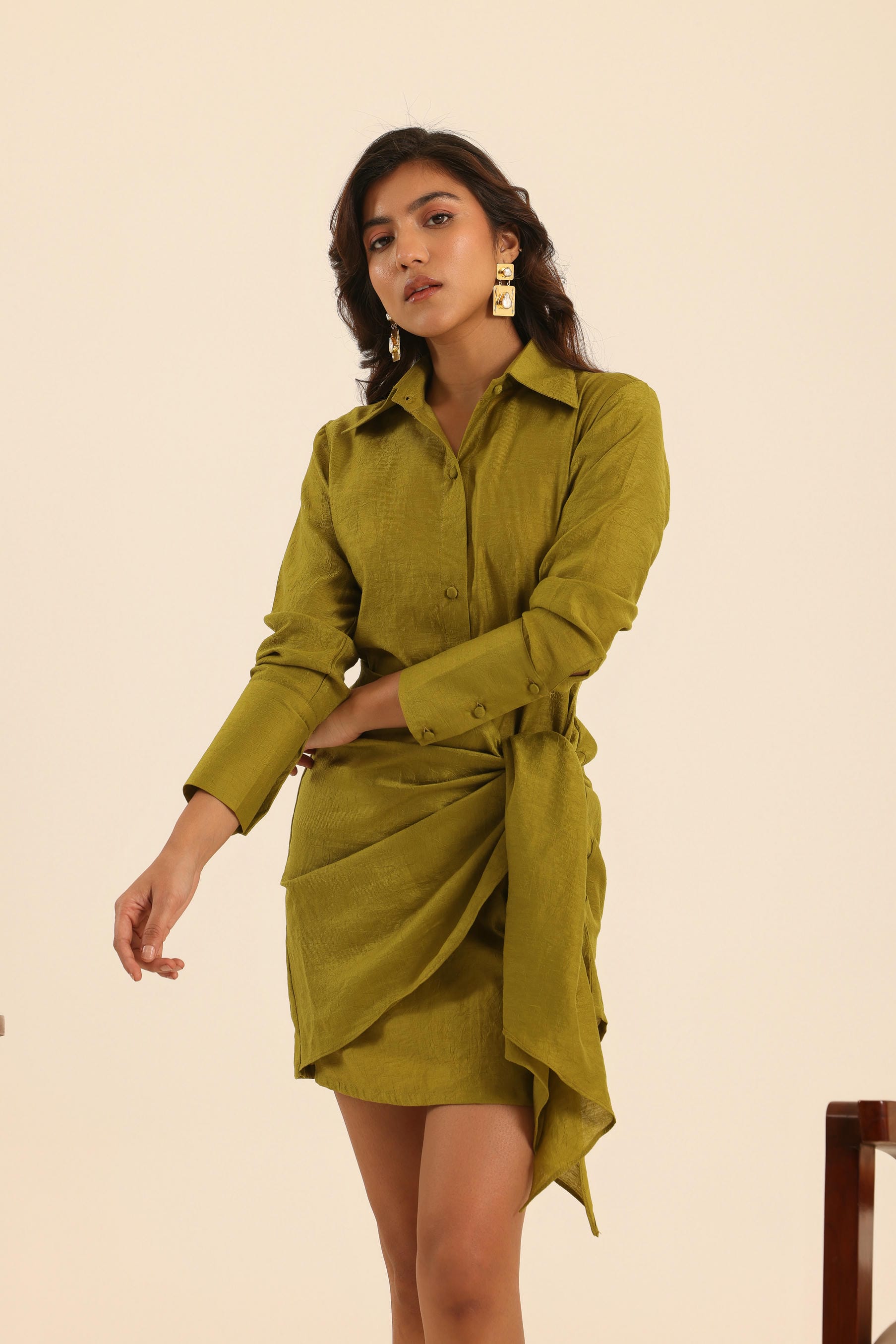 Rangrez Olive Touch Wrap Dress