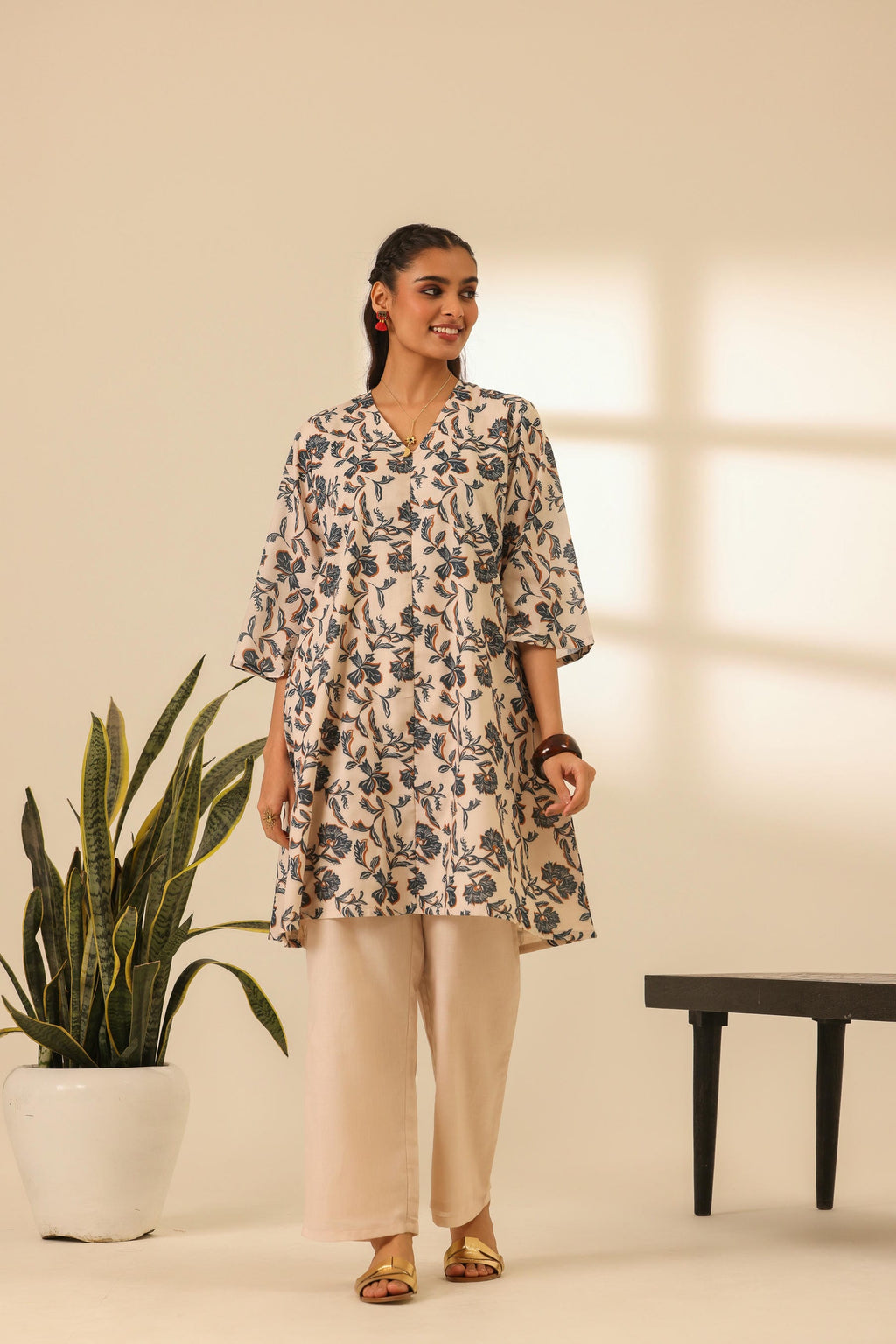 Rangrez Maple Dust A Line Kurta