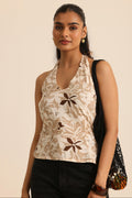 Rangrez Nutty Latte Halter Neck Top