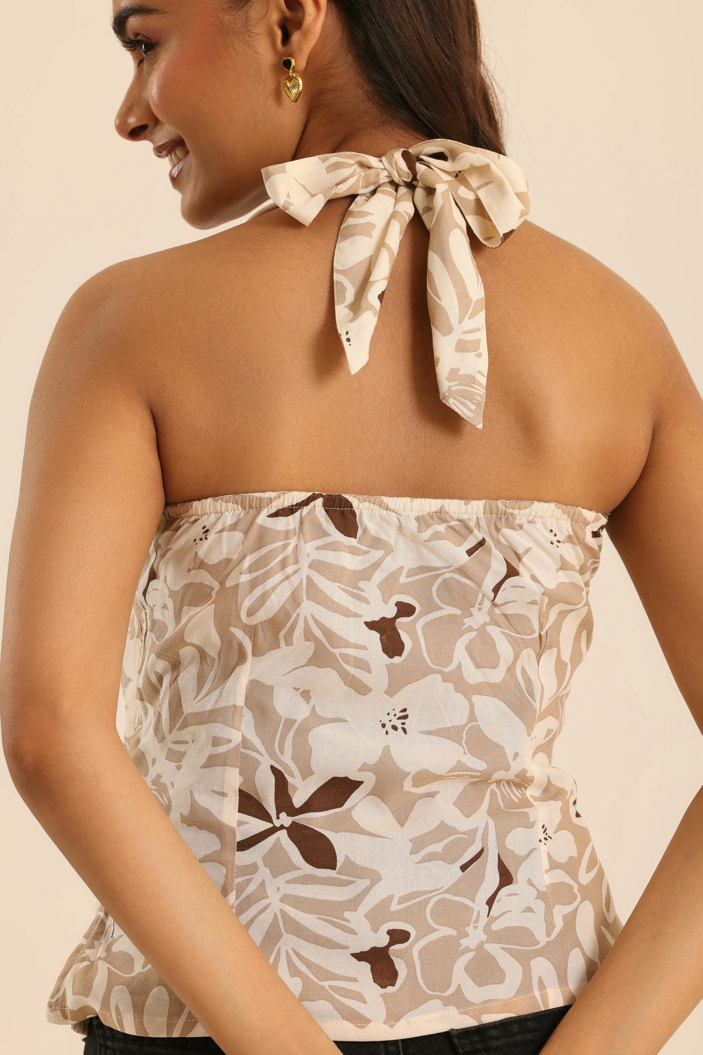 Rangrez Nutty Latte Halter Neck Top