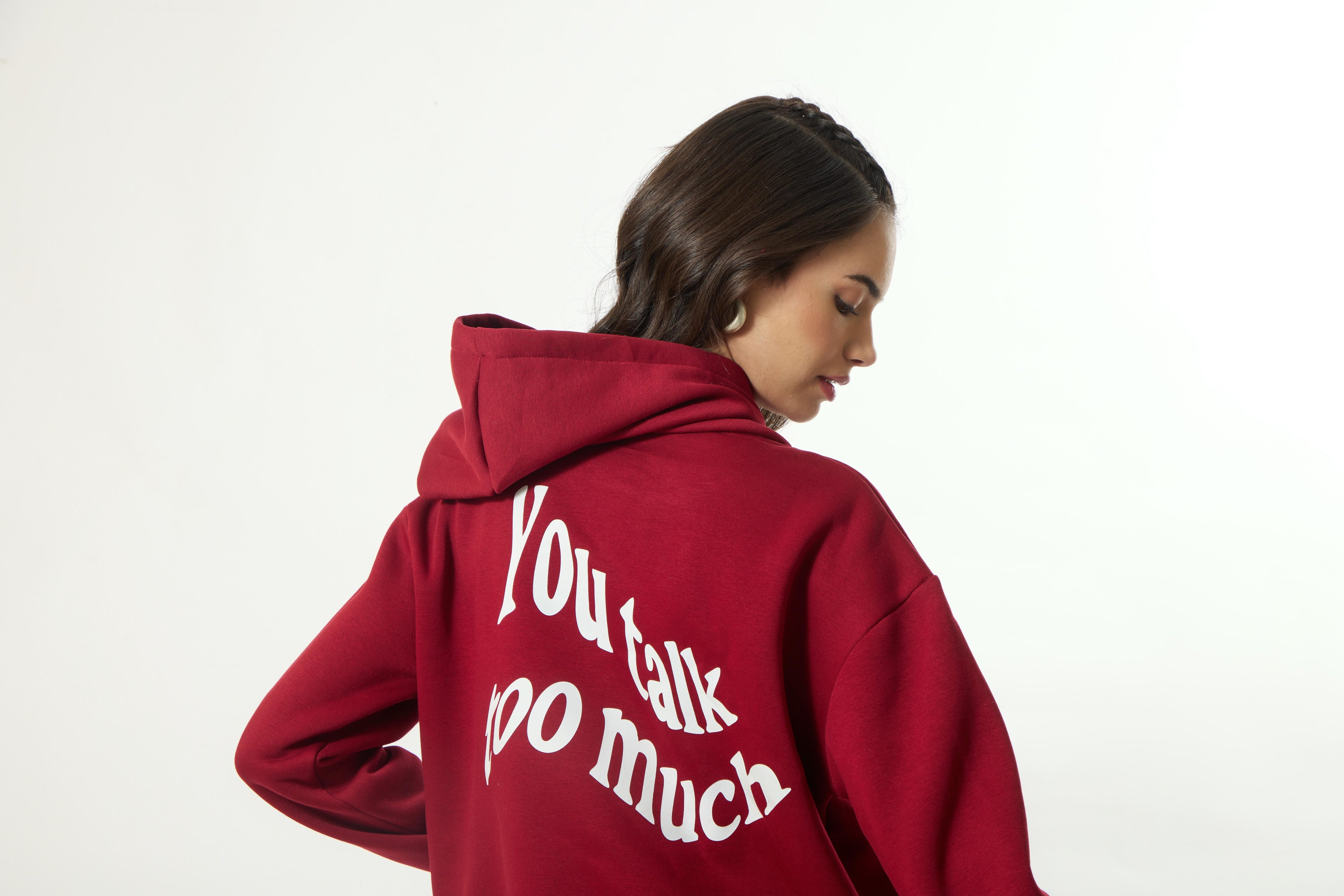 YOU TALK TOO MUCH Premium Oversized Hoodie