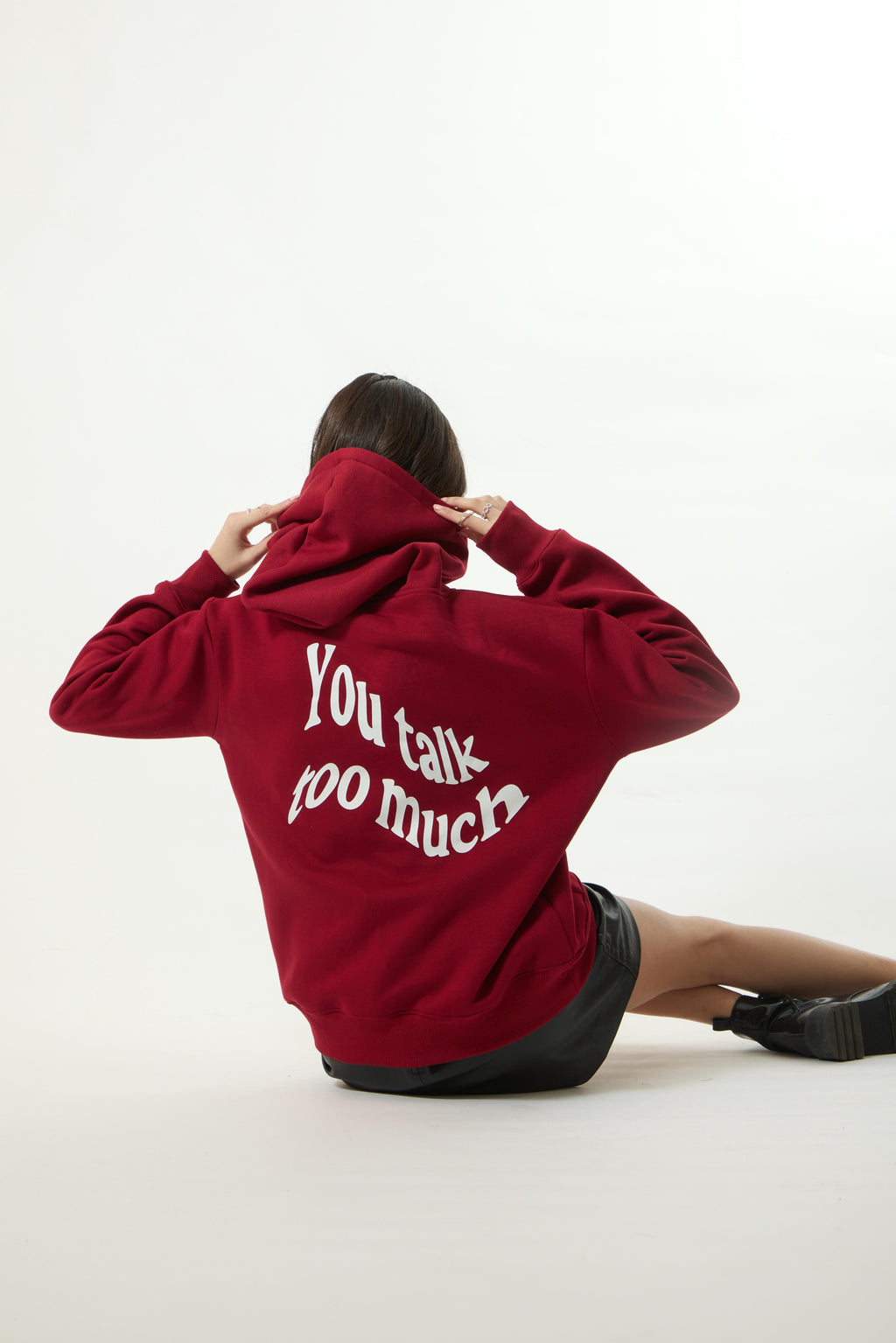 YOU TALK TOO MUCH Premium Oversized Hoodie