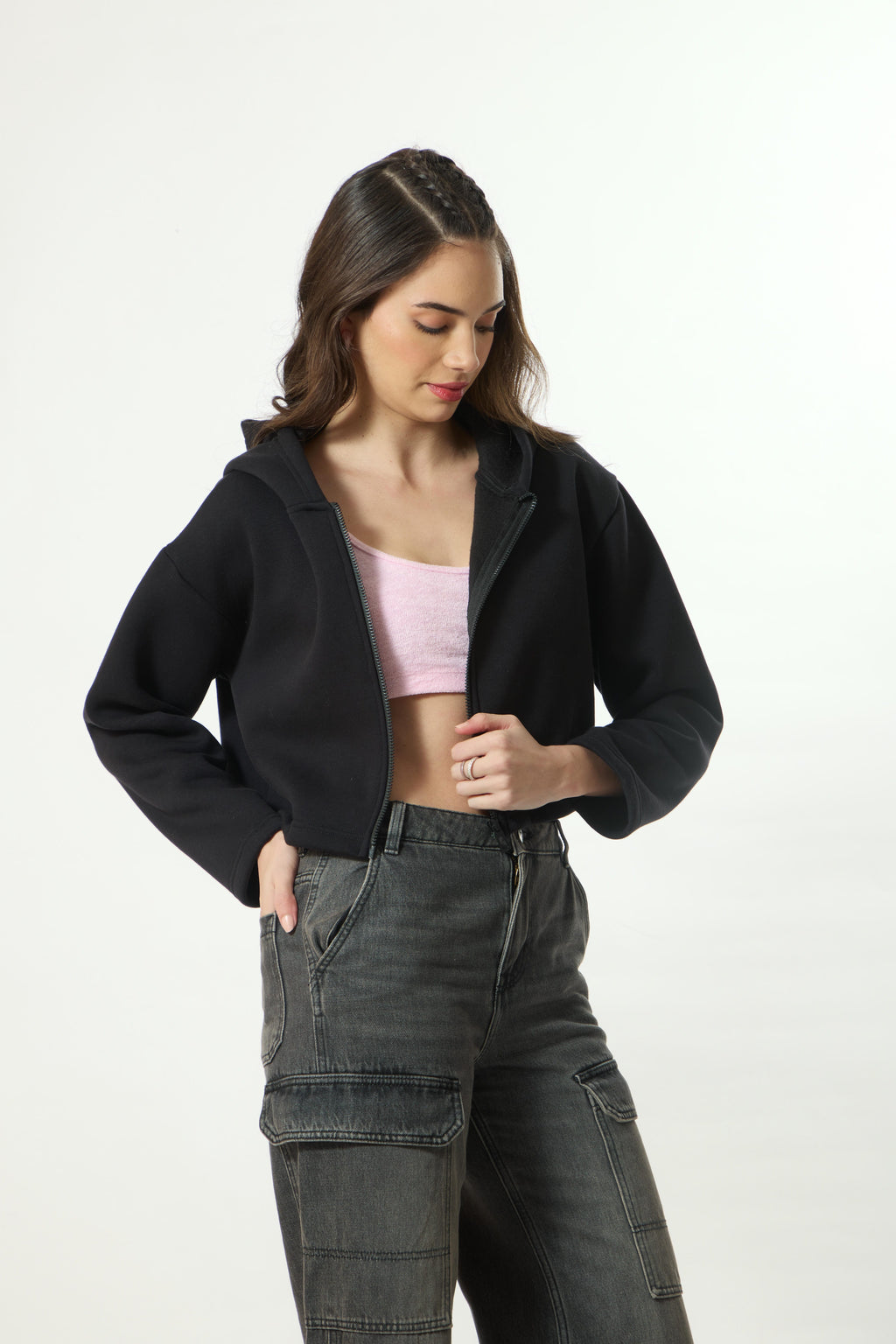 EMOTIONALLY EXHAUSTED Crop Hoodie