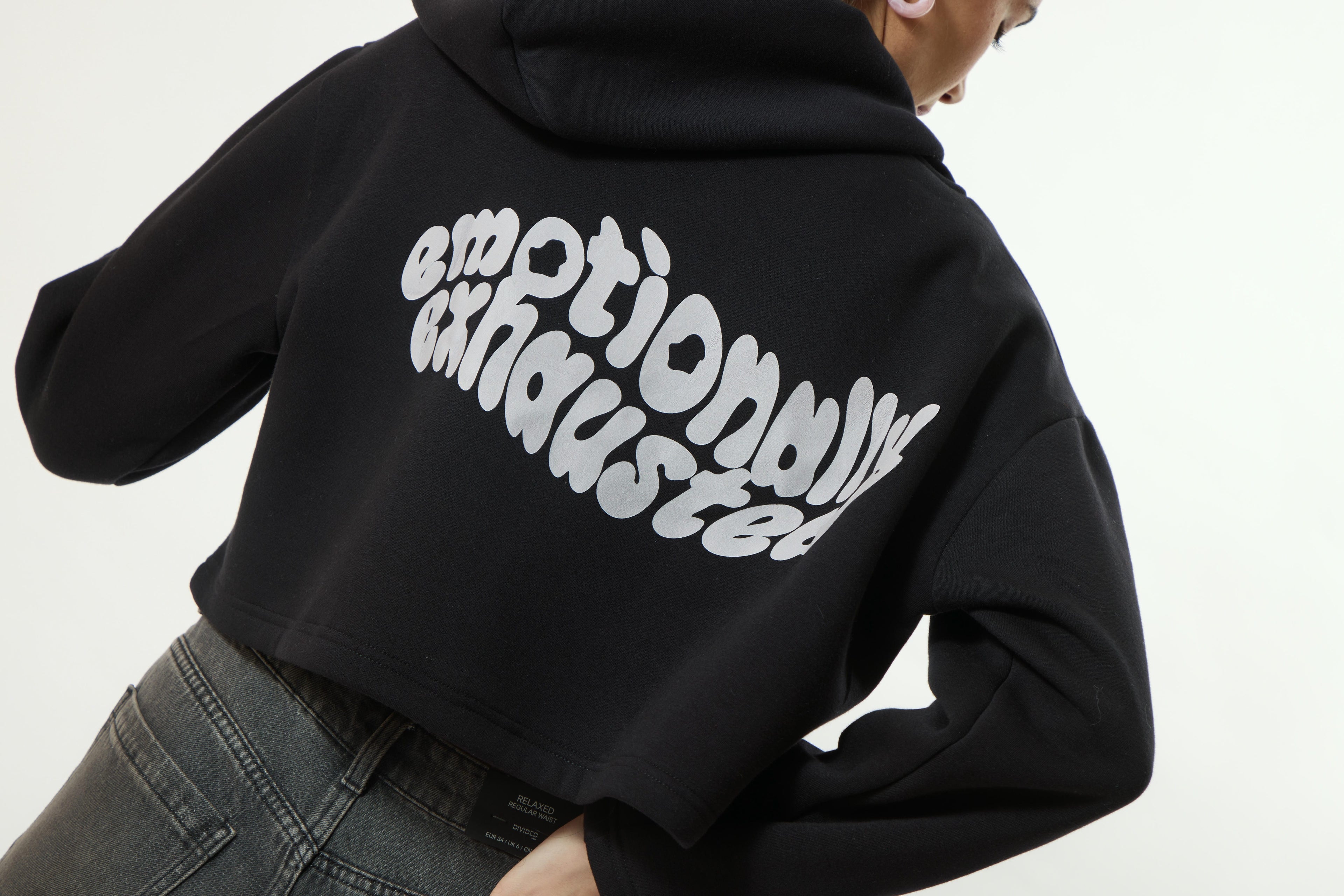 EMOTIONALLY EXHAUSTED Crop Hoodie