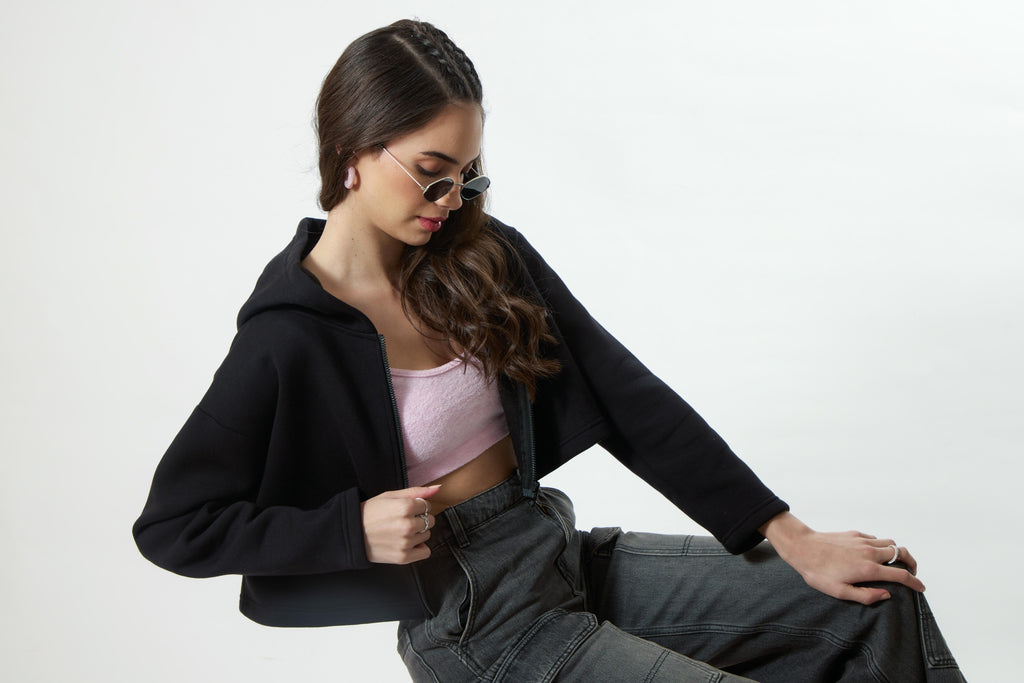 EMOTIONALLY EXHAUSTED Crop Hoodie