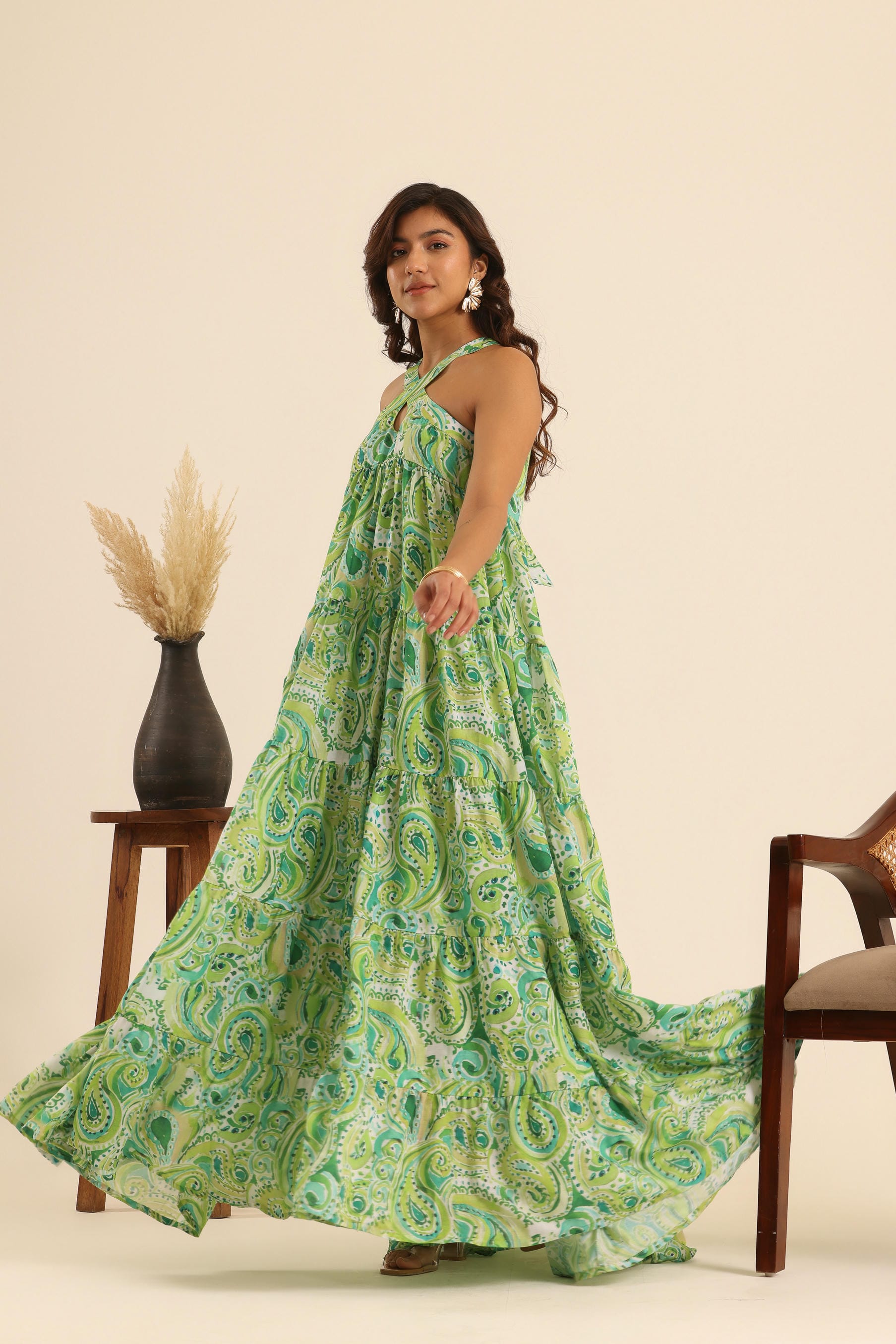 Rangrez Mean Green Maxi Dress