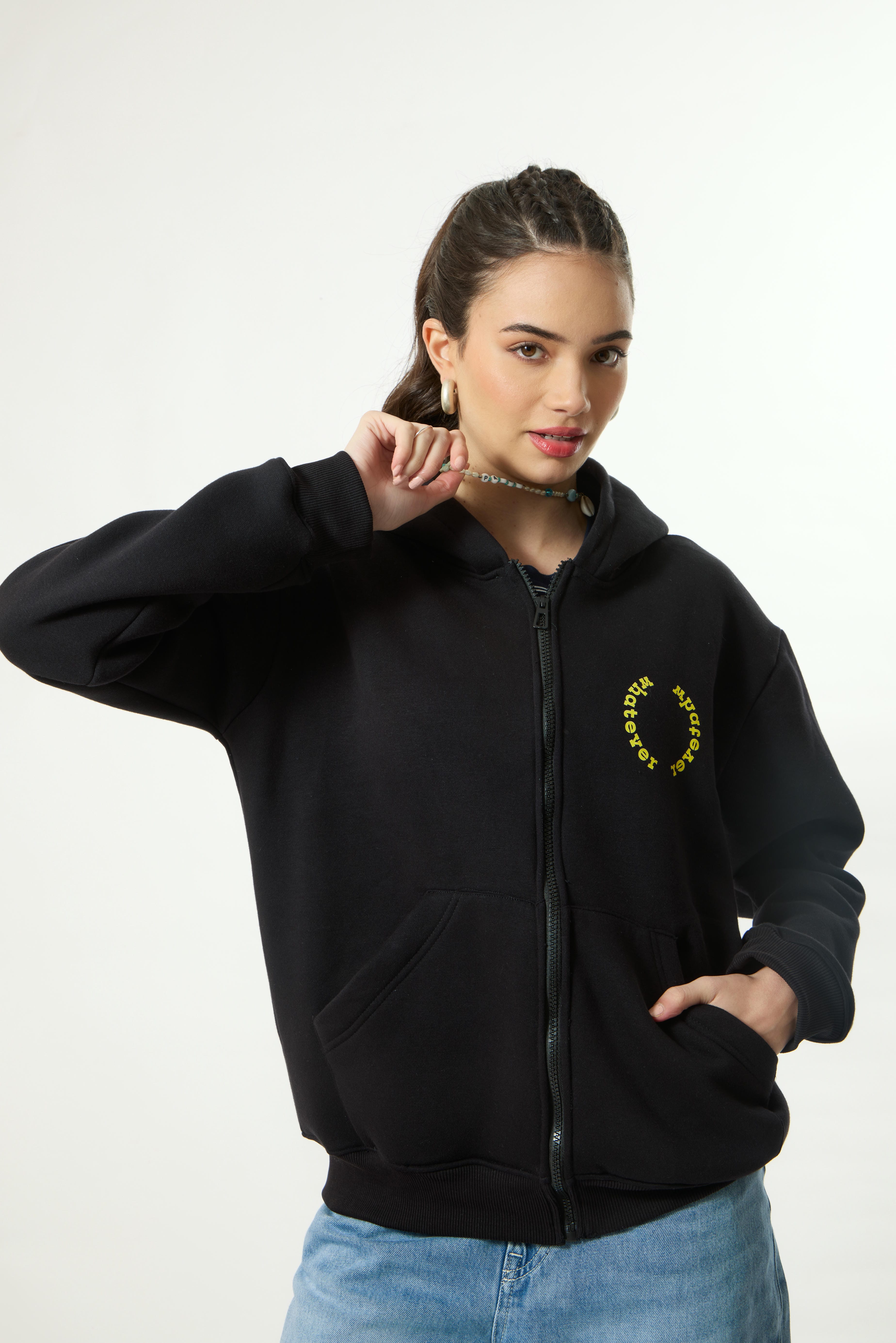 WHATEVER SMILEY Premium Oversized Hoodie