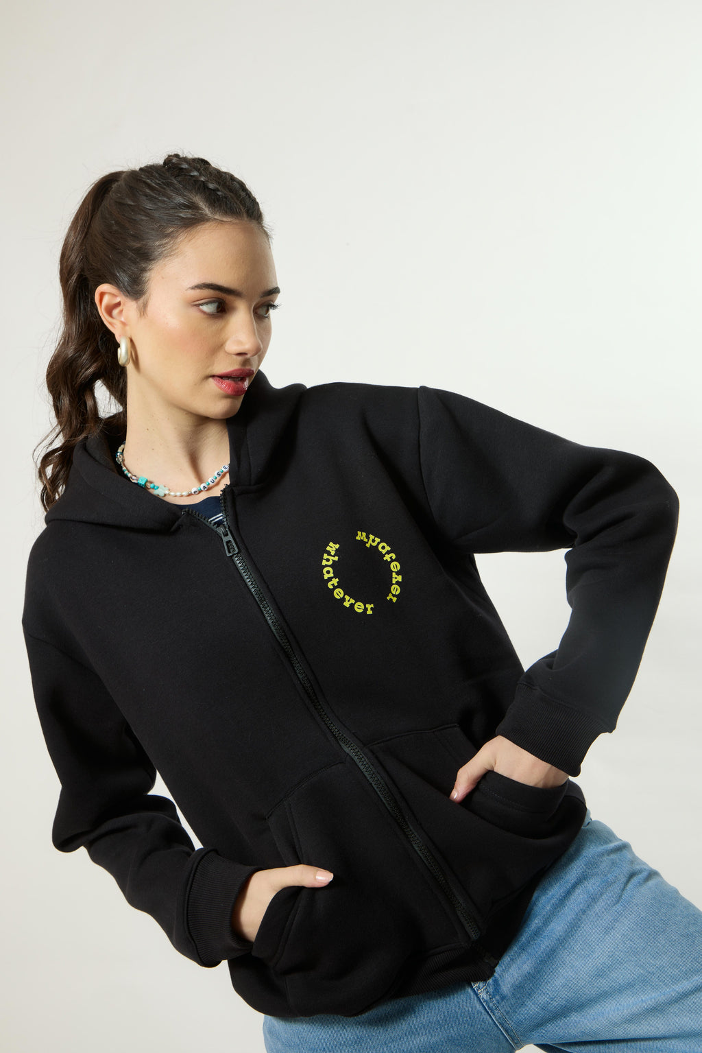 WHATEVER SMILEY Premium Oversized Hoodie