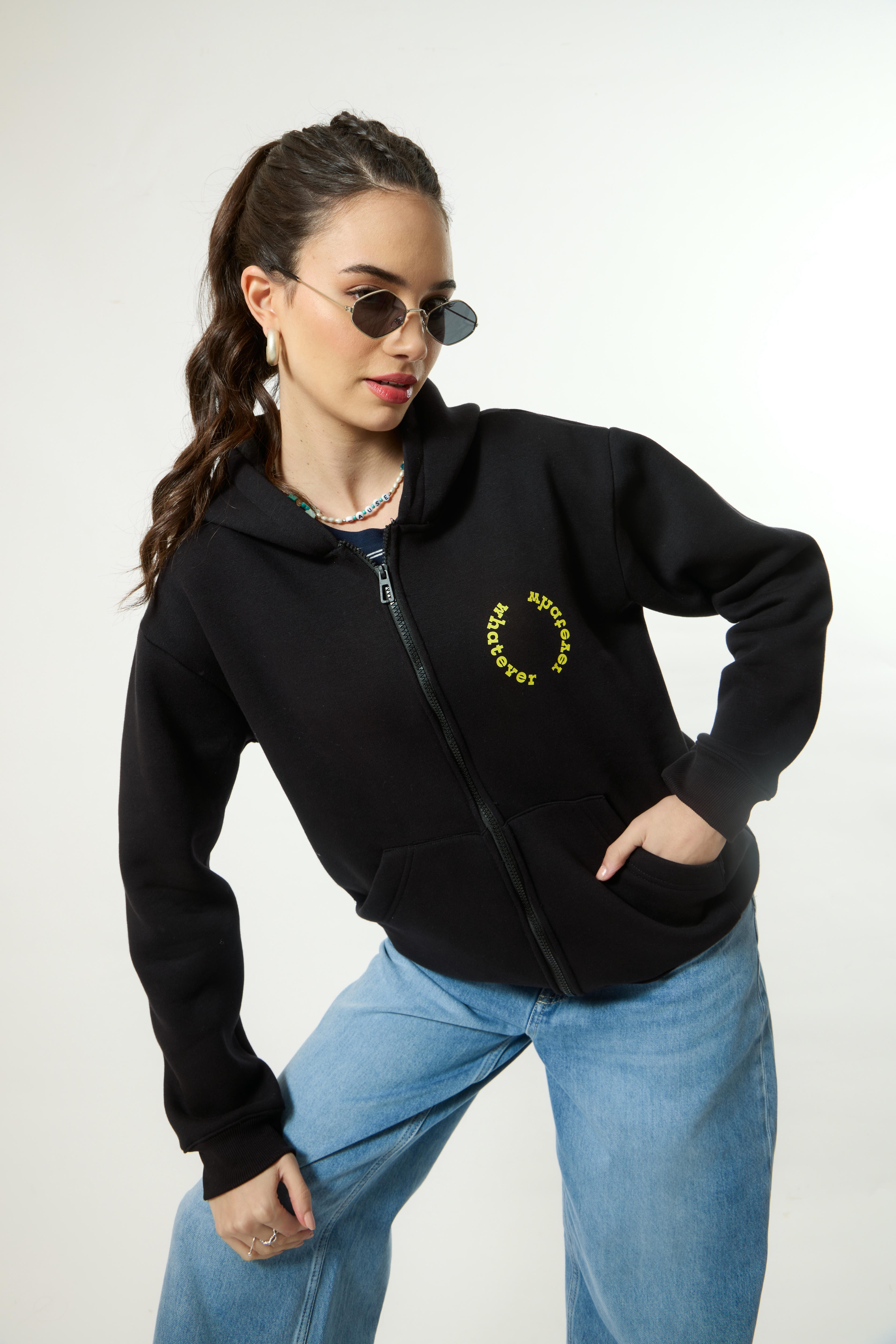 WHATEVER SMILEY Premium Oversized Hoodie