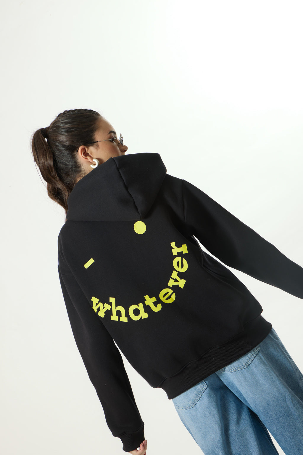 WHATEVER SMILEY Premium Oversized Hoodie