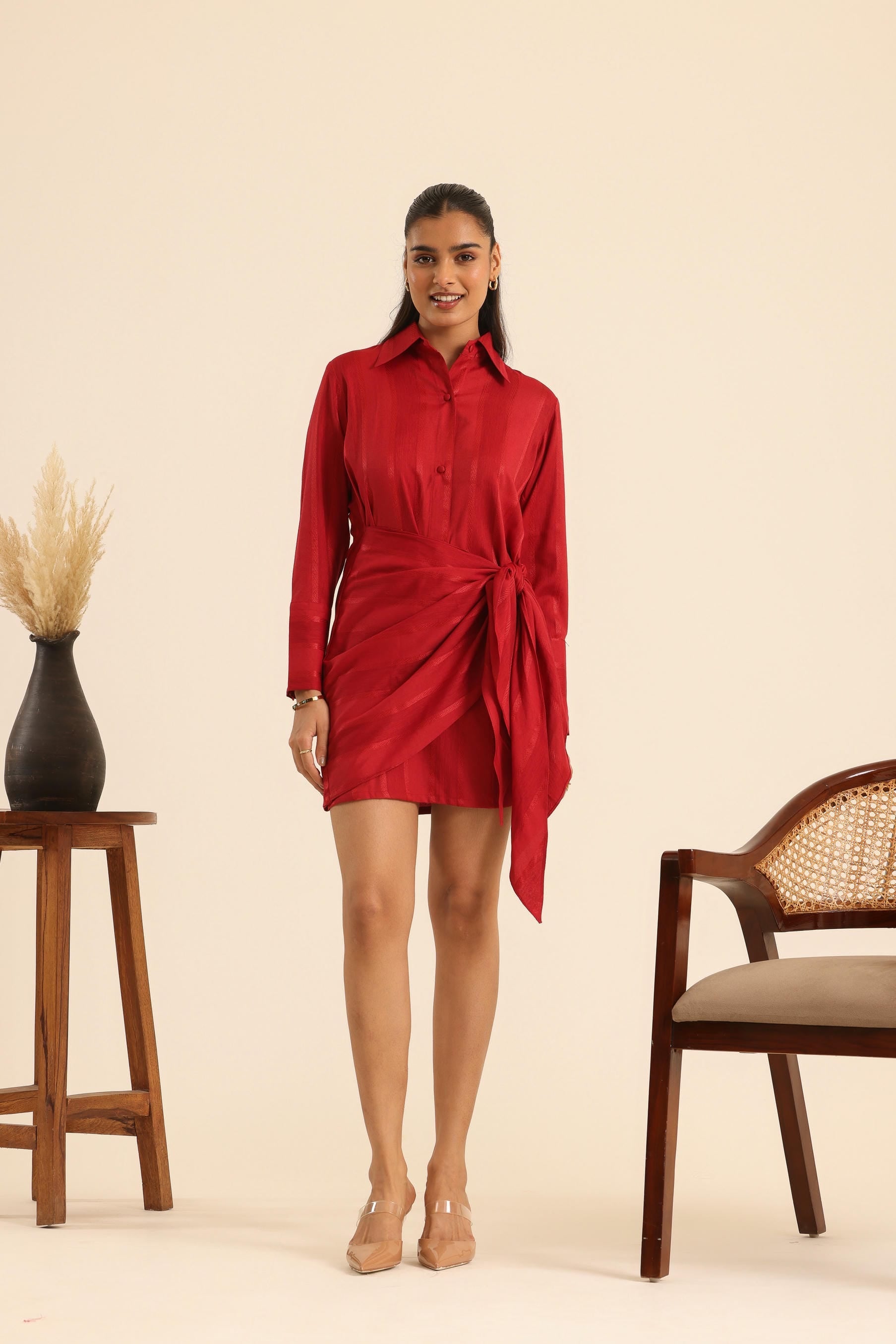 Rangrez Cherry Charm Wrap Dress