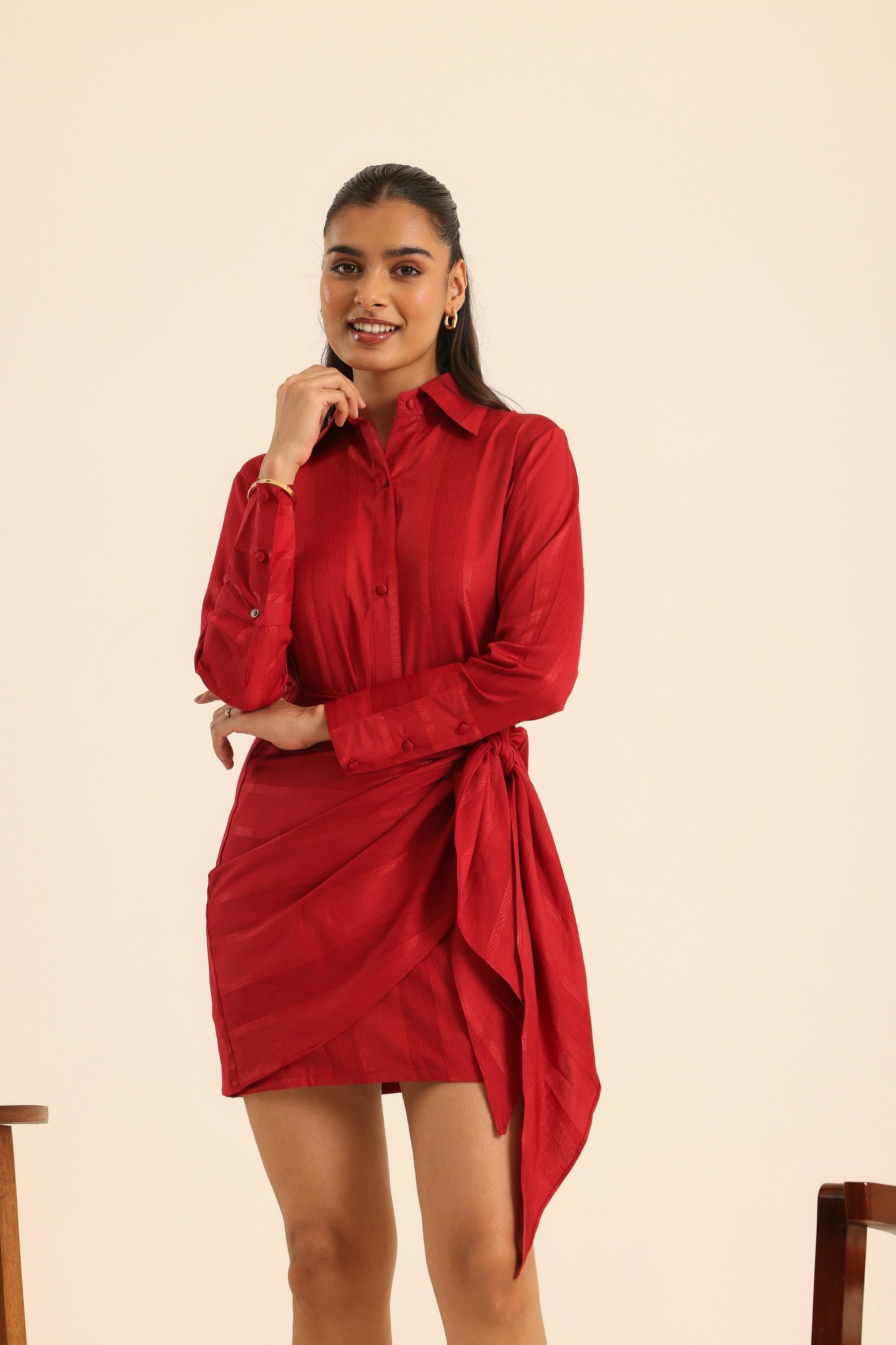 Rangrez Cherry Charm Wrap Dress