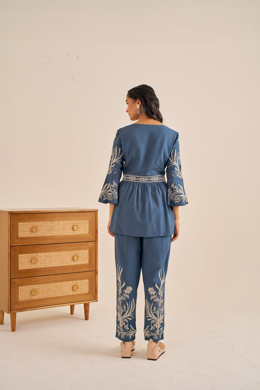 Meher Teal Breeze Peplum Co-ord Set