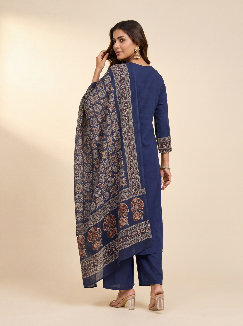 Indigo Ajrakh Kurta Set