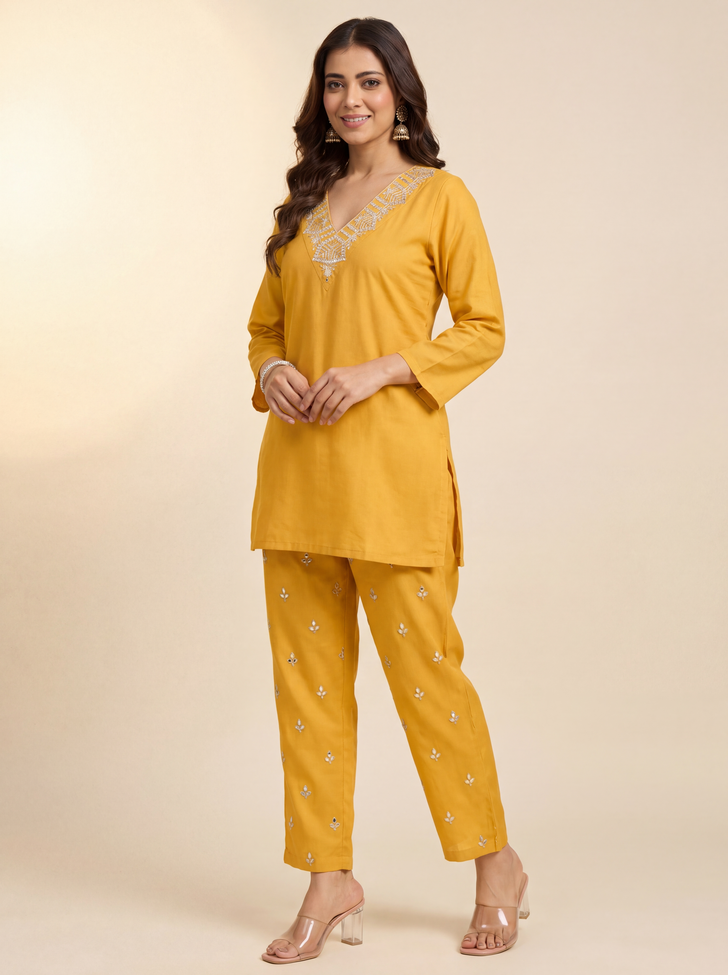 Yellow Zari Kurta Set