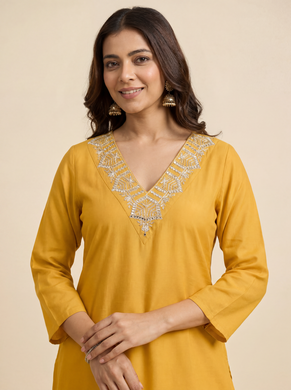 Yellow Zari Kurta Set