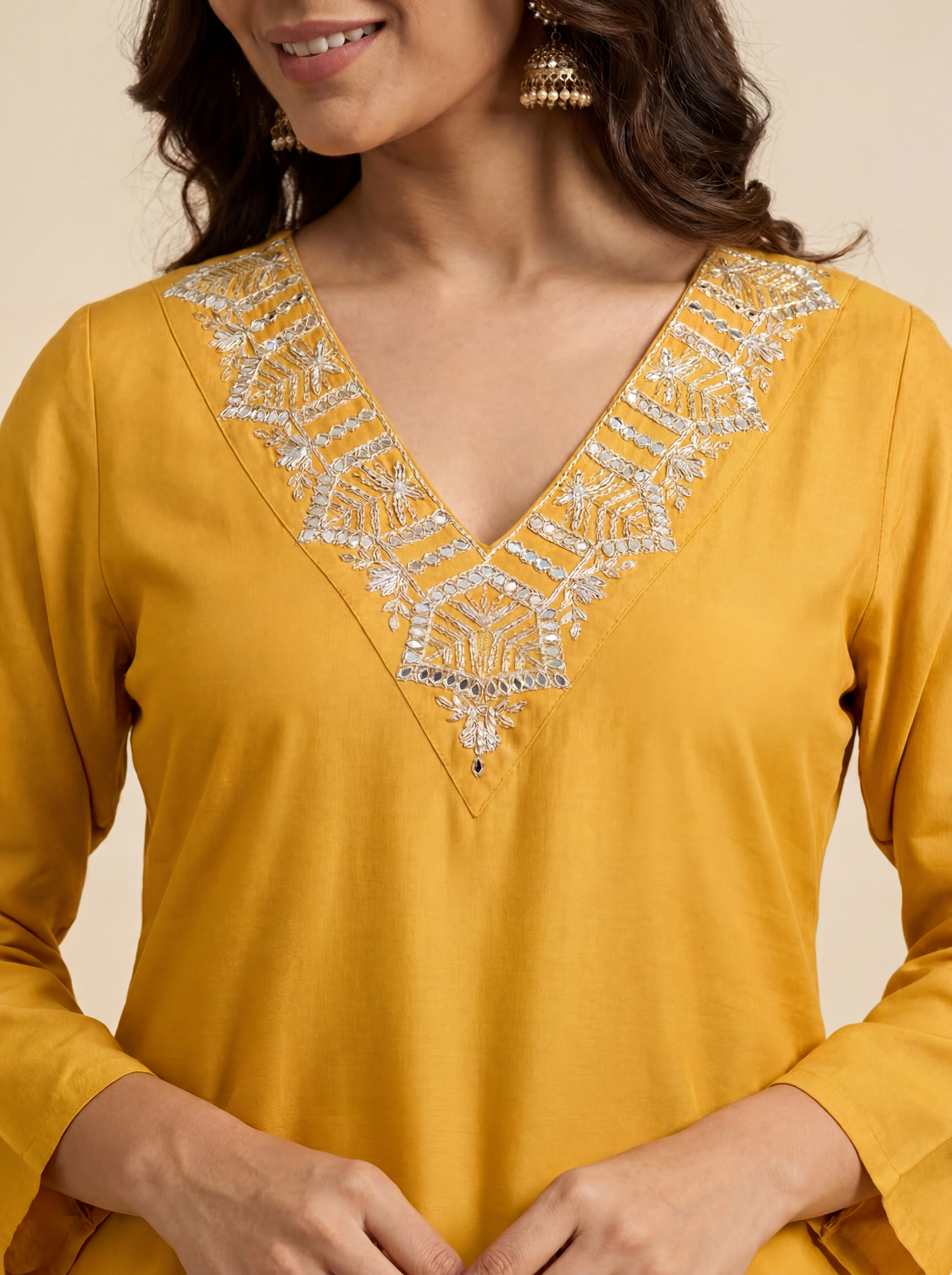 Yellow Zari Kurta Set