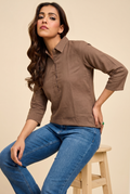 Earthy Mocha Cotton Shirt
