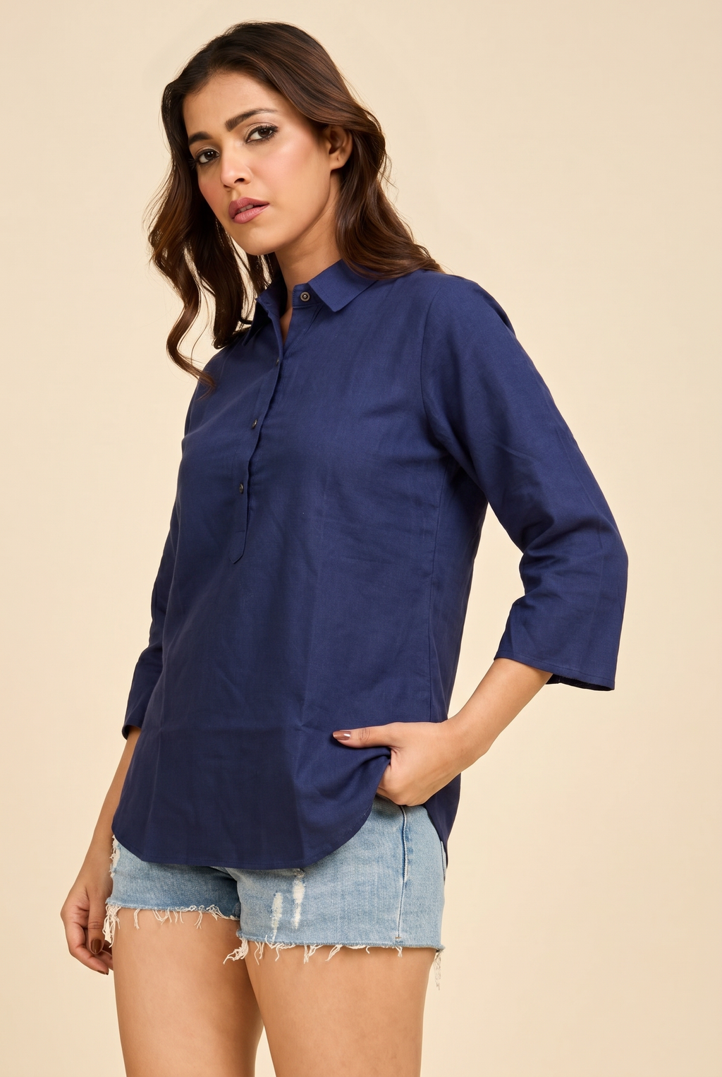 Navy Blue Relaxed Shirt