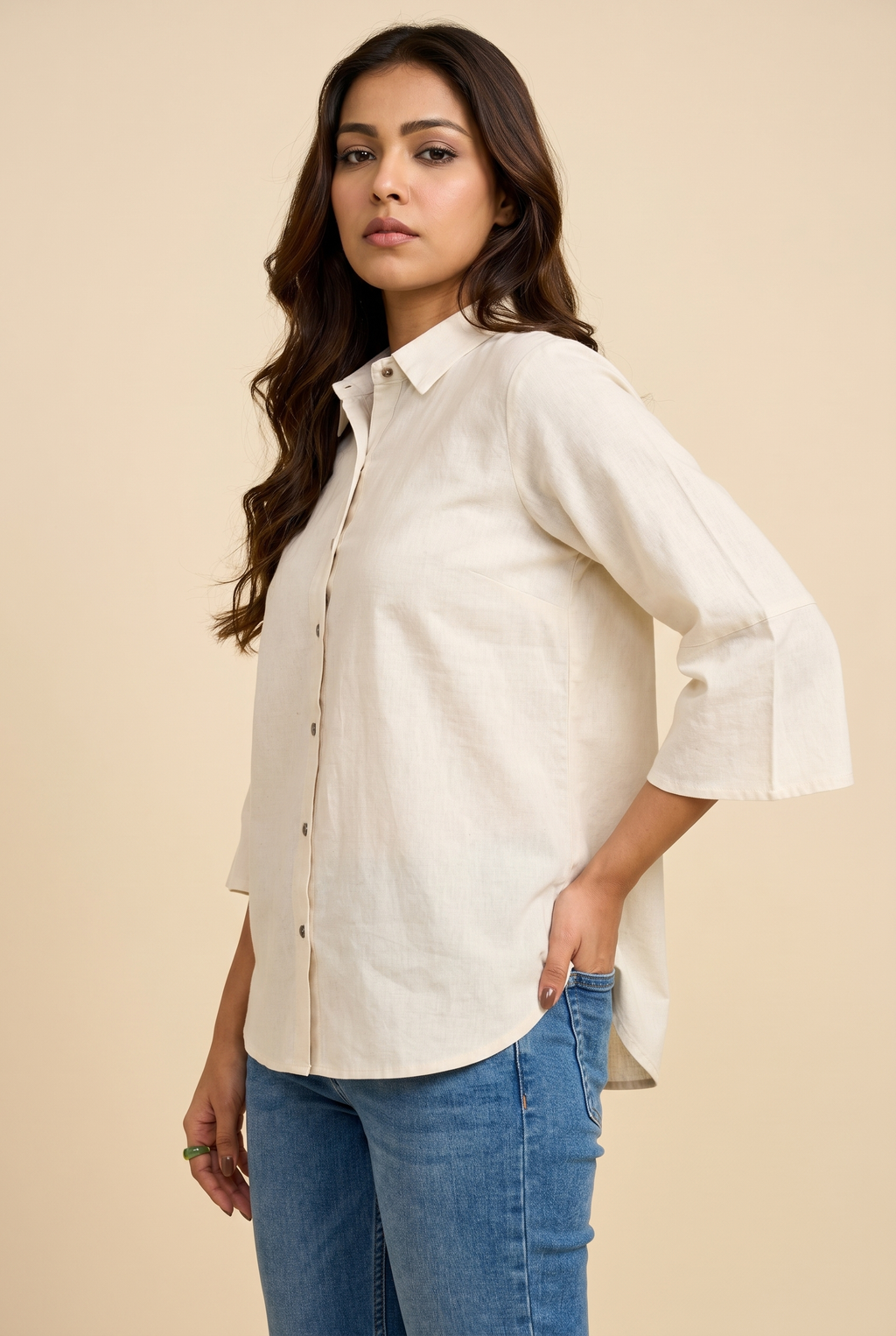 Alabaster Bell Sleeve Shirt