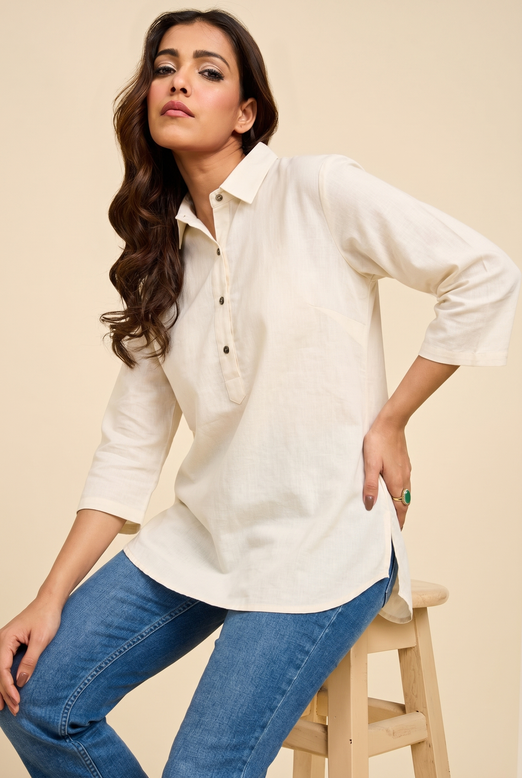 Alabaster Bell Sleeve Shirt