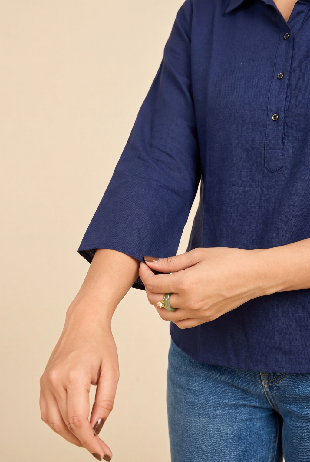 Navy Blue Relaxed Shirt